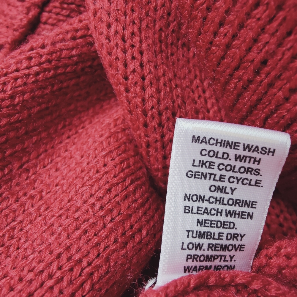 Cato Woman Red Scoop Roll Neck Pullover Sweater Crochet 3/4 Sleeves, 18/20W - Picture 7 of 7